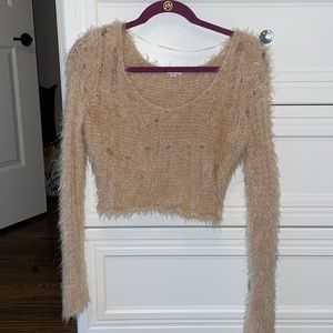 BP Faux Fur Cropped Sweater